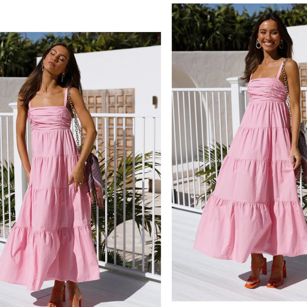 Hello Molly KNOCK KNOCK MAXI DRESS PINK